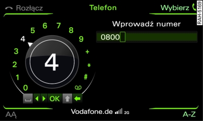 Wprowadzanie numeru telefonu za pomocą edytora znaków, cyfr